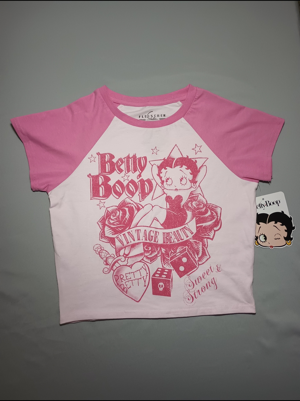 Betty Boop Vintage Beauty Pink Crop Shirt